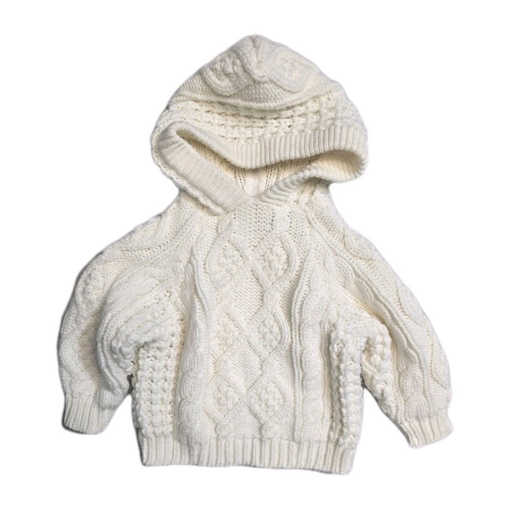 Vintage Girls‎ Jacket 12 Months  Acrylic  Knit White Grand